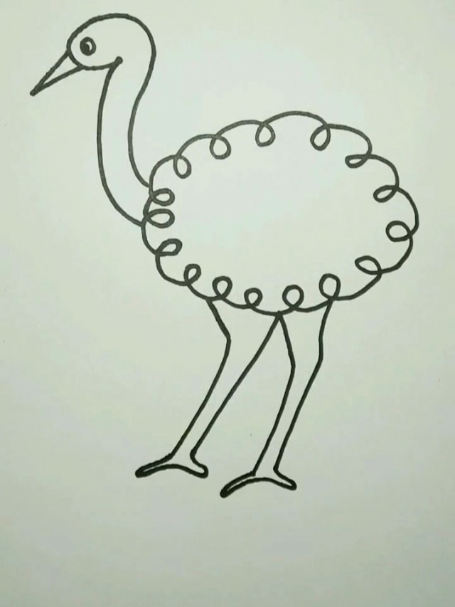 鸵鸟简笔画