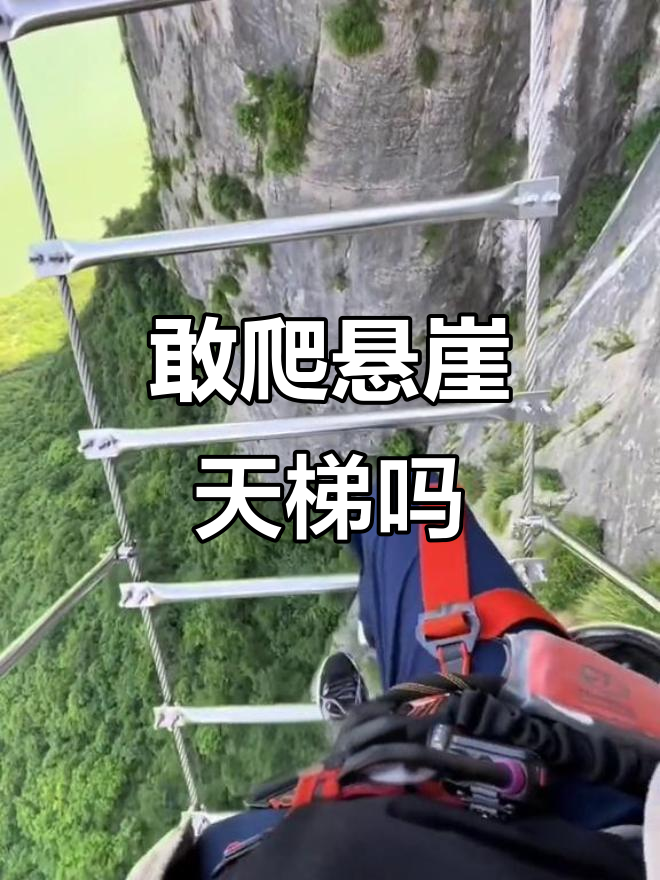 湖北恩施鸡公岭飞拉达:500块挑战亚洲第一悬崖天梯,你敢吗?