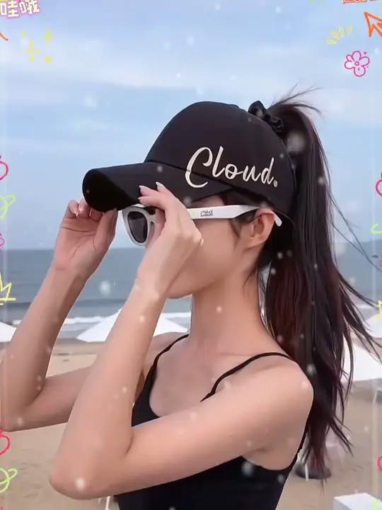 2025新款鸭舌帽,可扎高马尾,显脸小,宽大帽檐夏季棒球帽 #空顶帽子 #女款鸭舌帽 #高