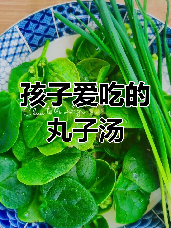 木耳菜根长出新叶,搭配鸡蛋肉馅做丸子汤