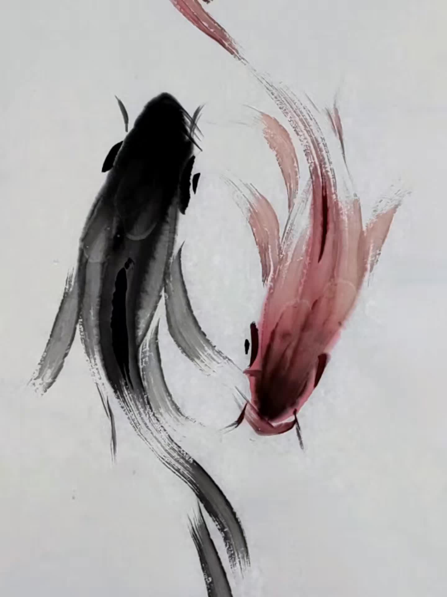 一起学画画 国画教程 国画鲤鱼画法