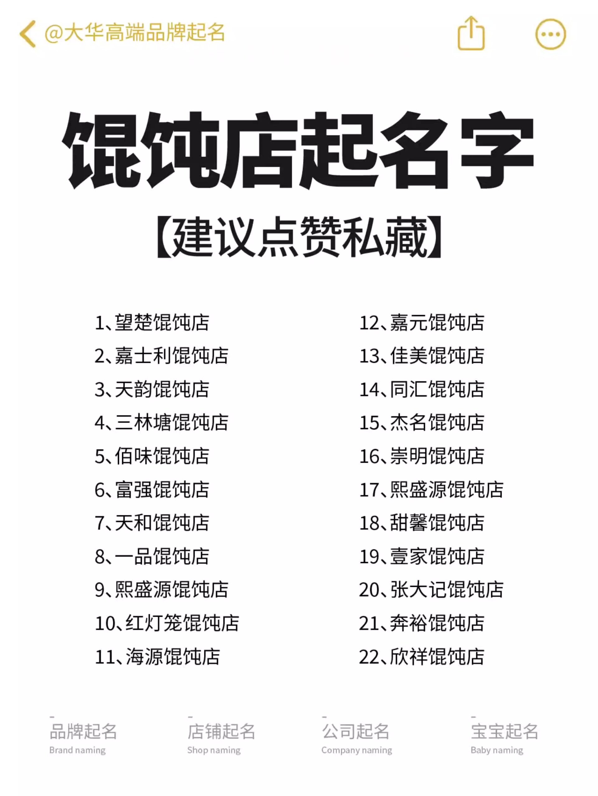 存下了没?简单大气的馄饨店铺起名字