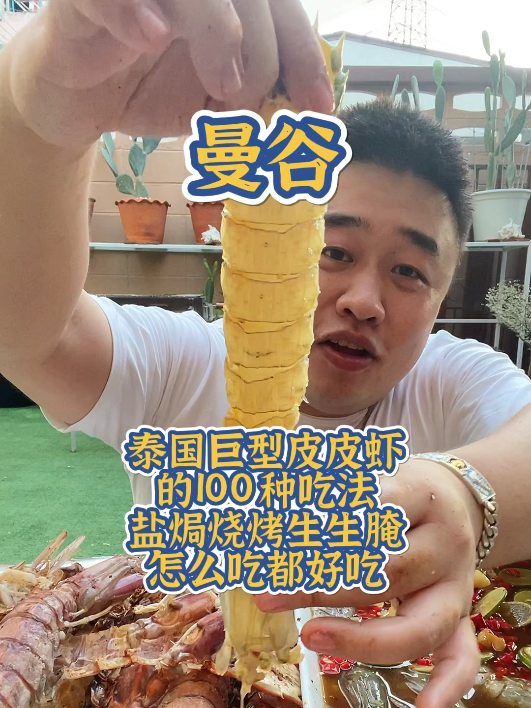 泰国巨型皮皮虾100种吃法盐焗烧烤生腌