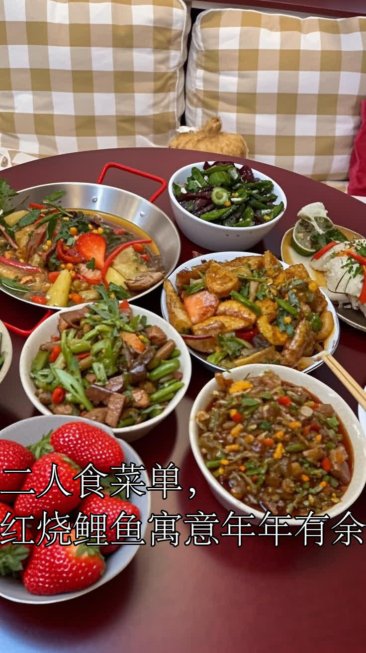 二人食菜单,红烧鲤鱼寓意年年有余