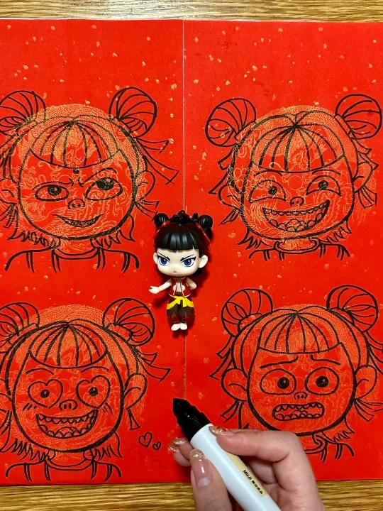 3岁百亿影帝!手就会哪吒简笔画教程!