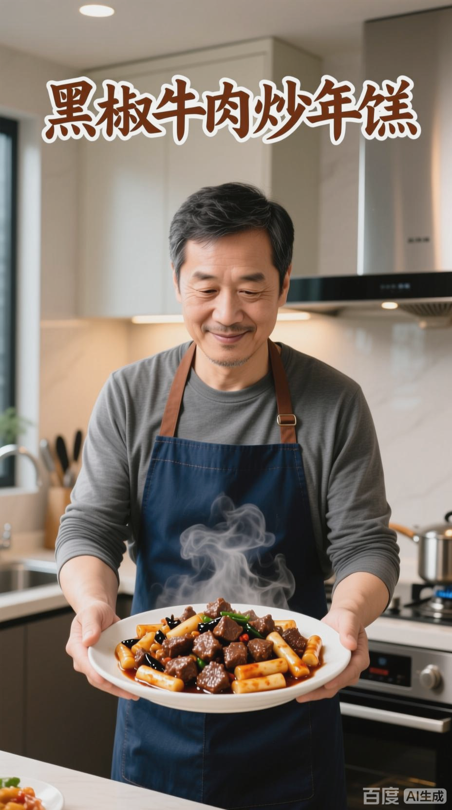 黑椒牛肉炒年糕，美味食谱分享