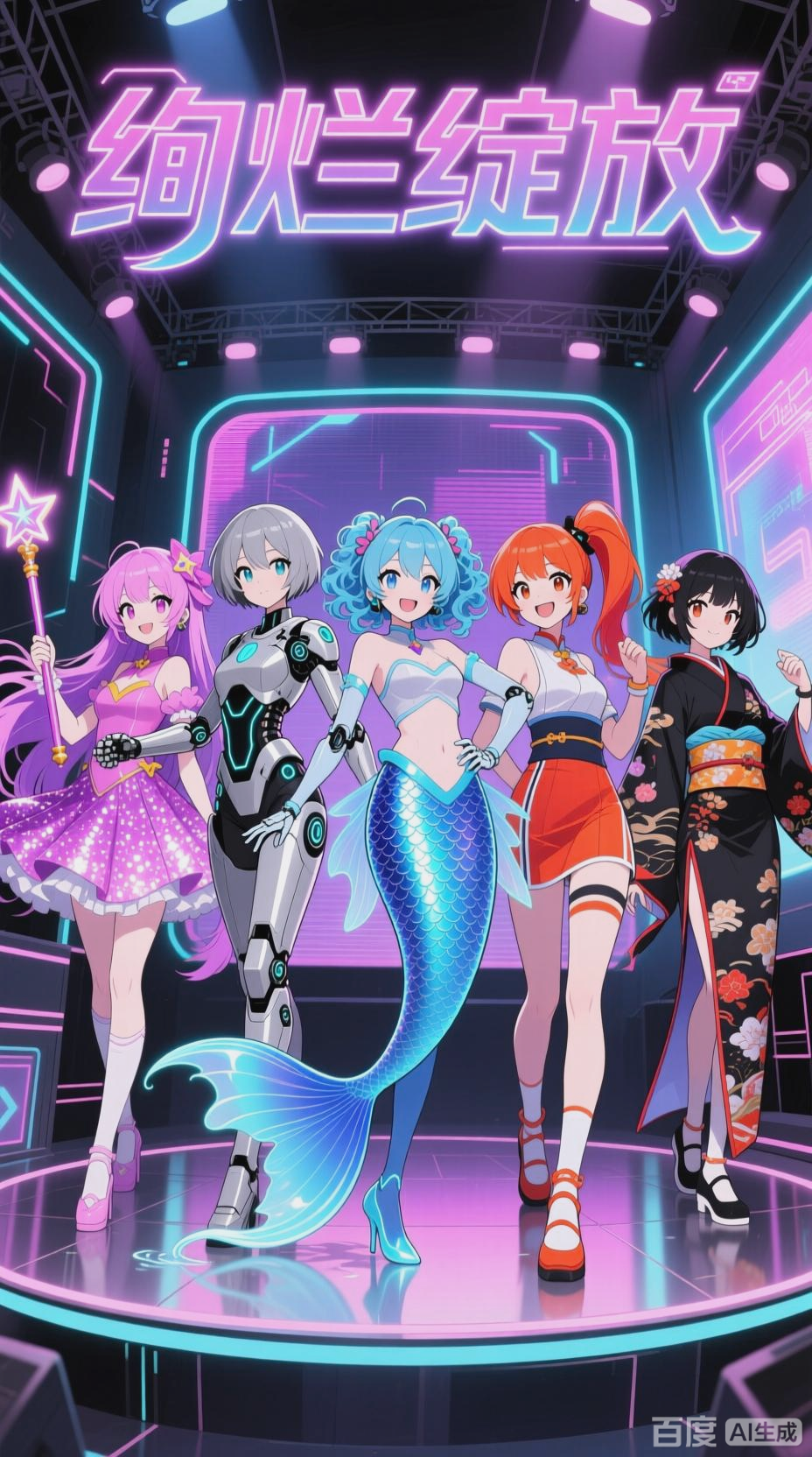 五位少女,二次元舞台的绚烂绽放