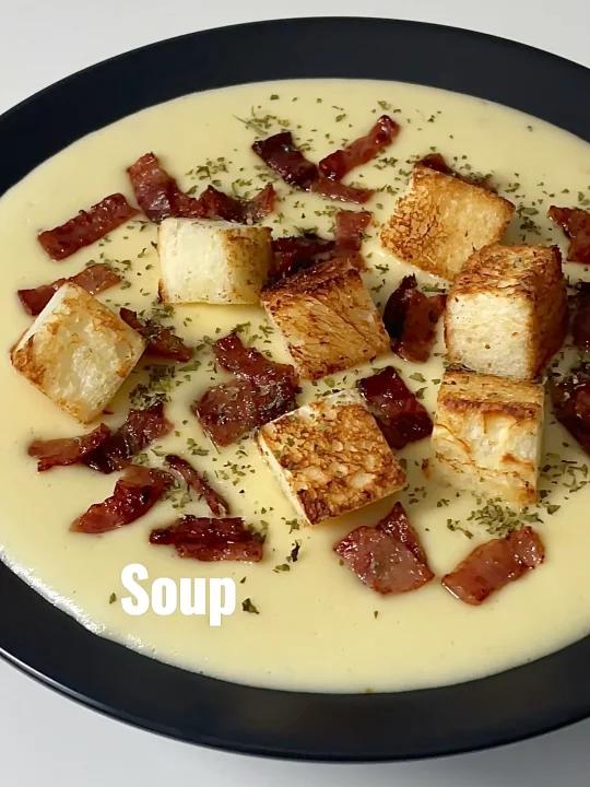 奶香浓郁巨好喝土豆培根奶油浓汤