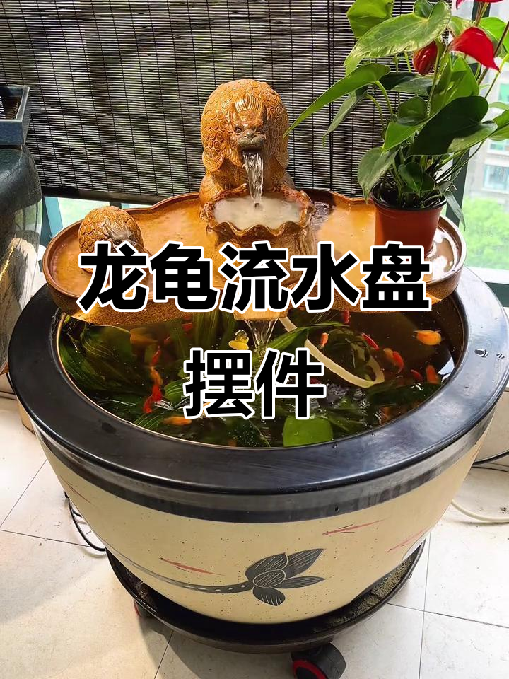 龙龟流水盘摆件,鱼缸造景与过滤完美结合