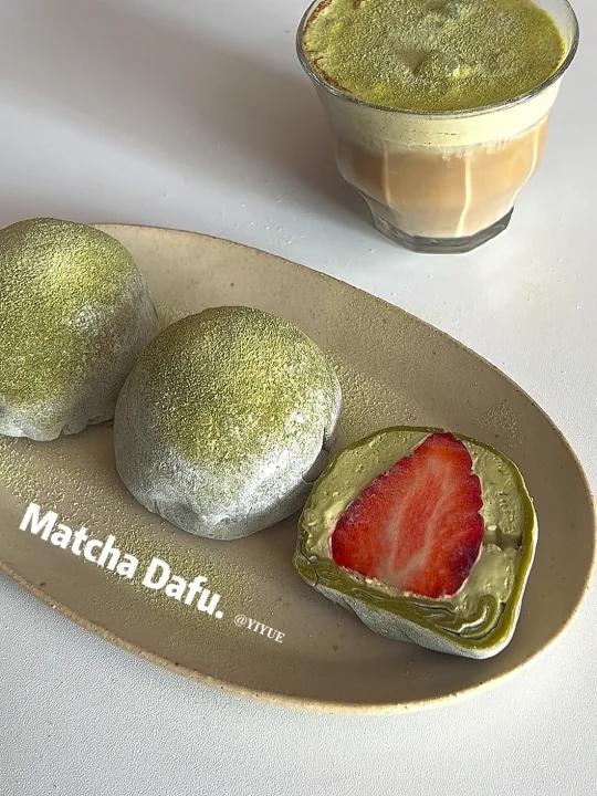 抹茶草莓雪媚娘大福软fufu糯叽叽
