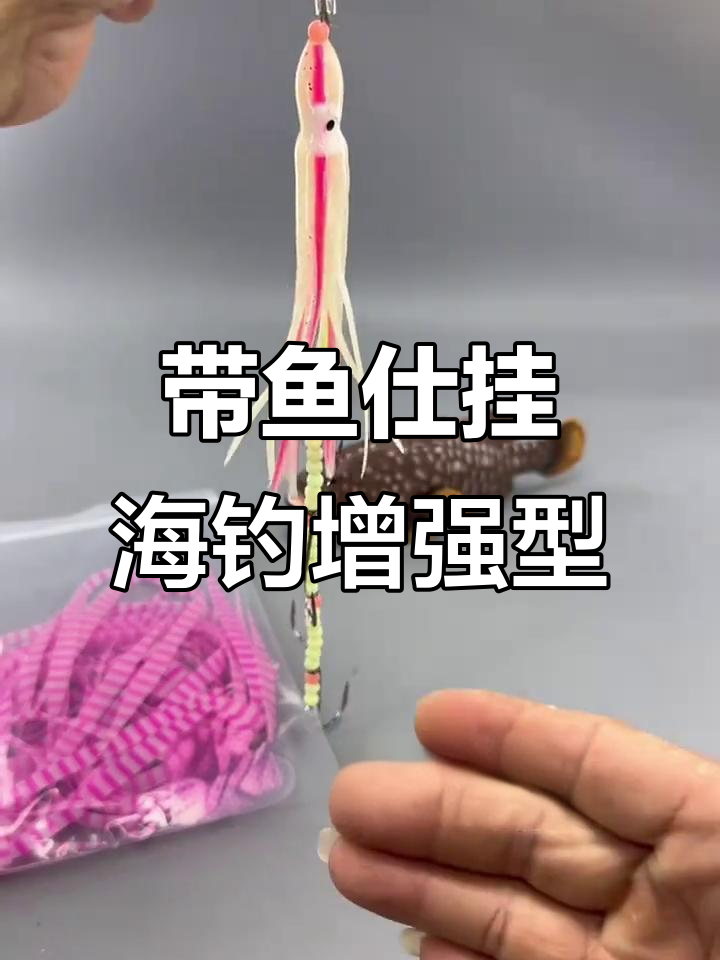 夜光带鱼钩搭配仿生鱿鱼,轻松吸引带鱼上钩