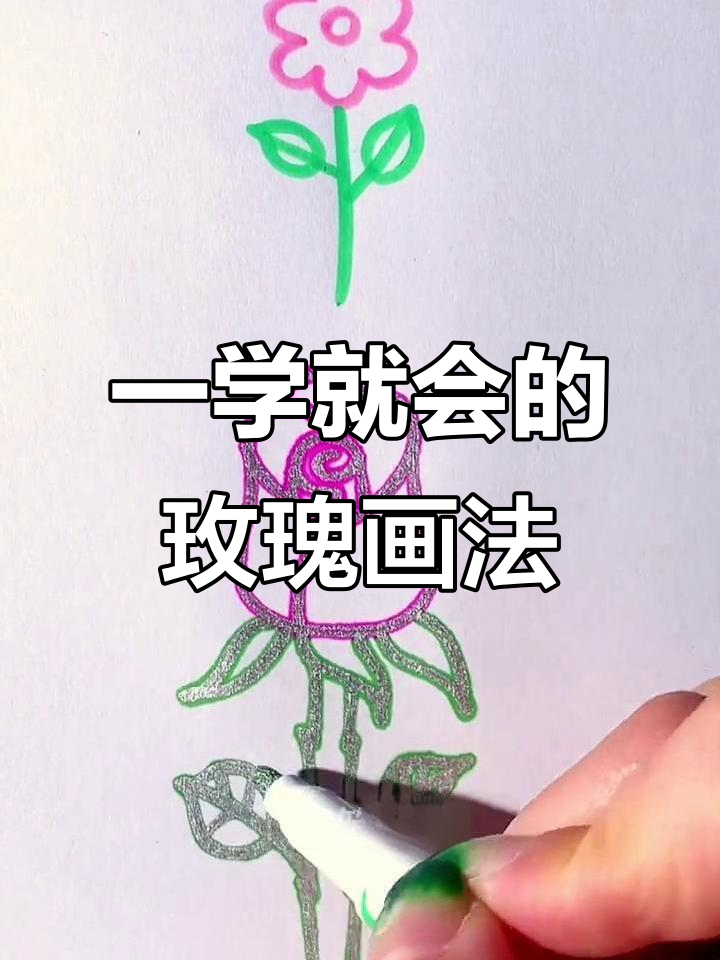 轻松画出美丽玫瑰花,步骤简单又有趣