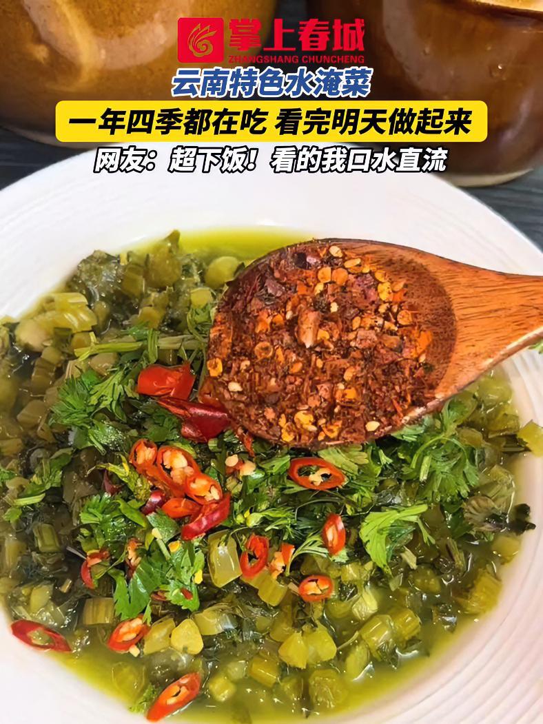 云南特色水淹菜,一年四季都在吃,看完明天做起来,网友:超下饭!看的我口水直流 自制水腌菜 