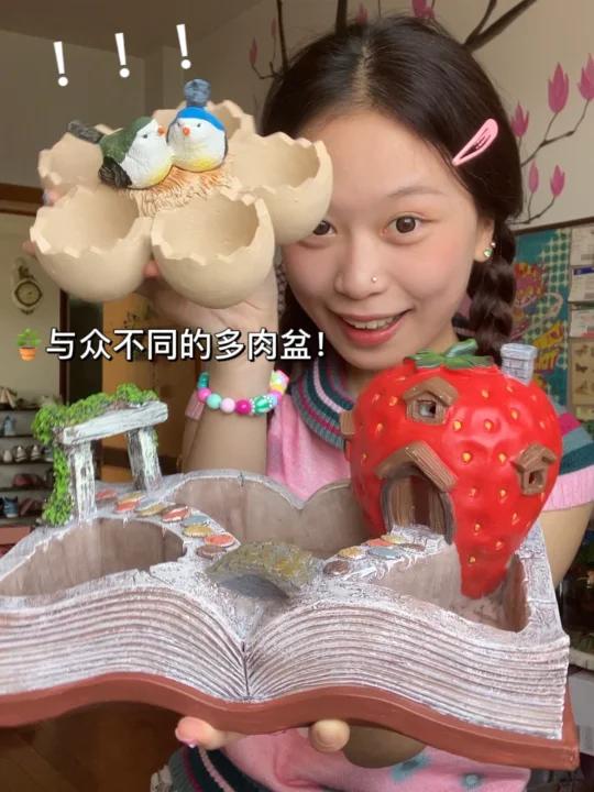 骑车去花鸟市场填满我可爱的多肉盆!