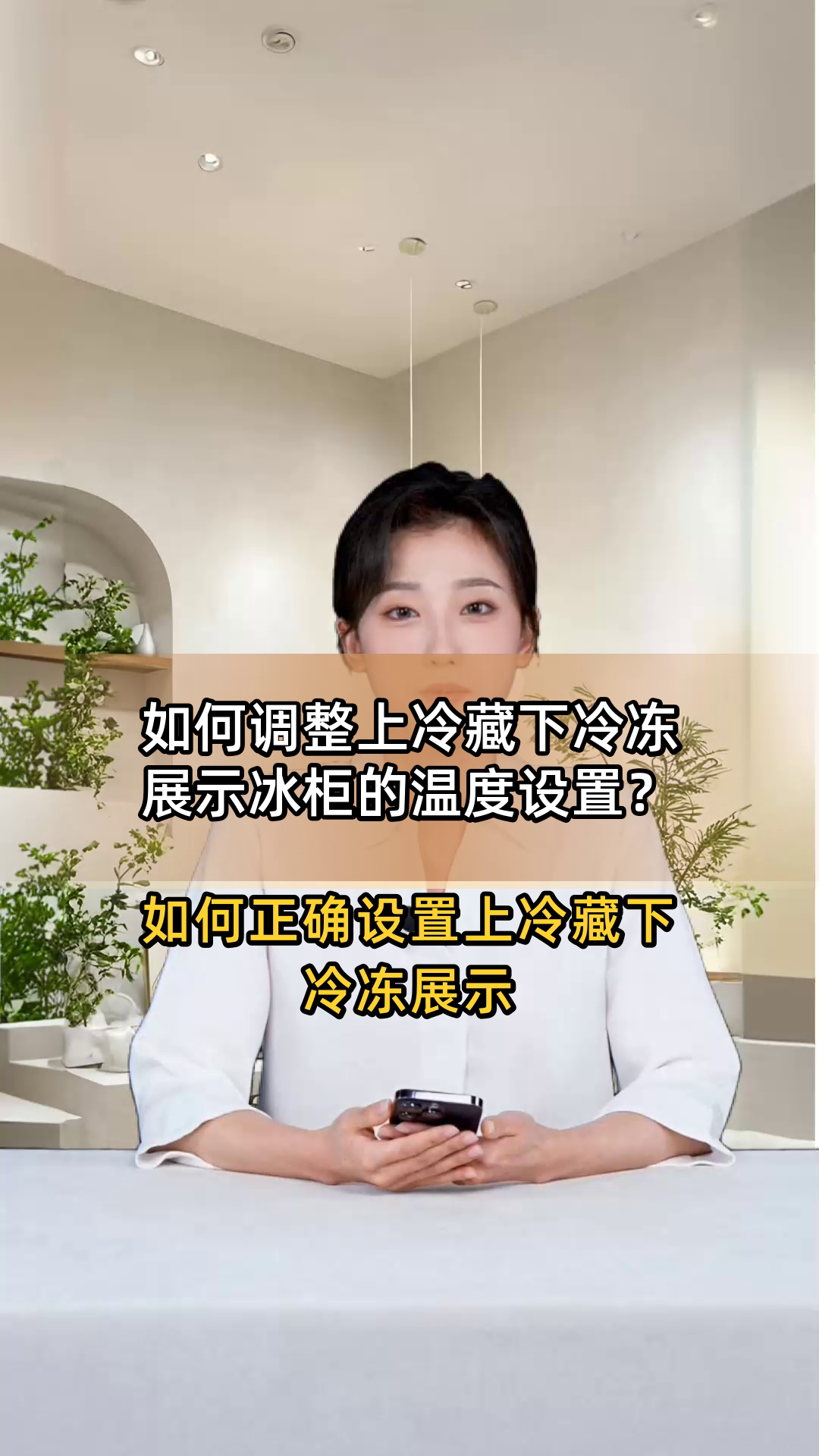 如何调整上冷藏下冷冻展示冰柜的温度设置?