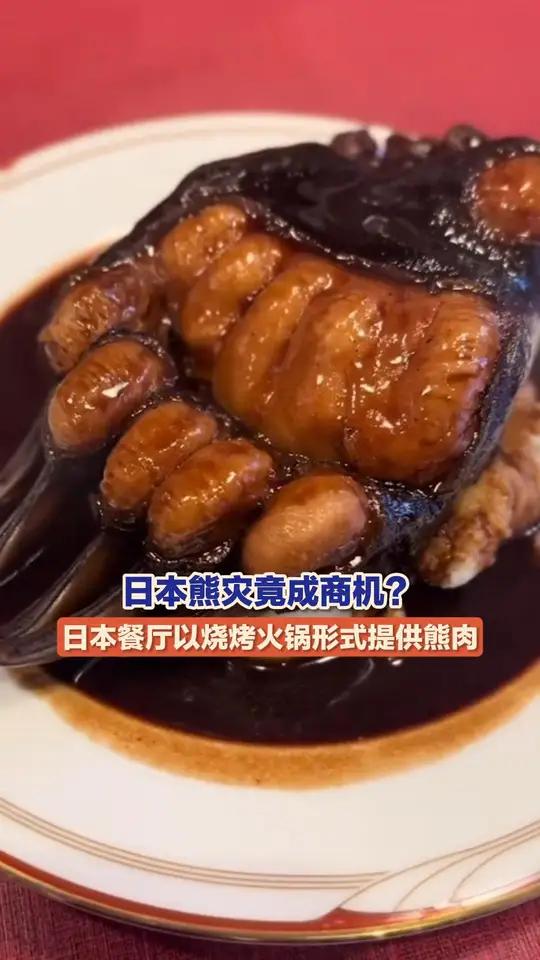 12月25日(报道),日本熊灾频发,政府启动大规模捕杀行动,部分餐厅将合规捕杀的熊肉加工成