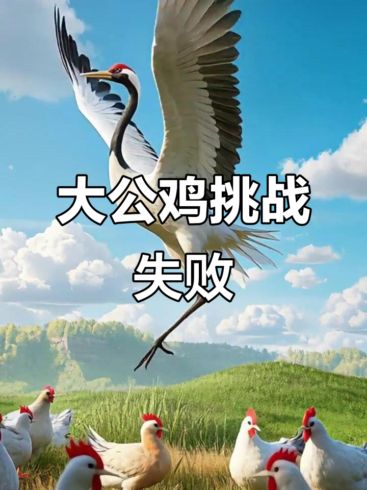 仙鹤降临,芦花大公鸡和金黄大公鸡自愧不如