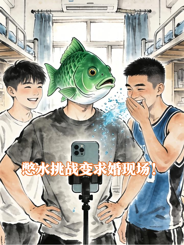 戴绿鱼面具憋水挑战，兄弟突然掏出戒指全场炸了
