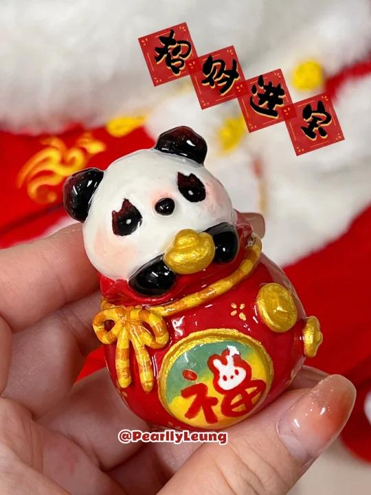 捏一只福袋蓉宝过年石塑粘土手工