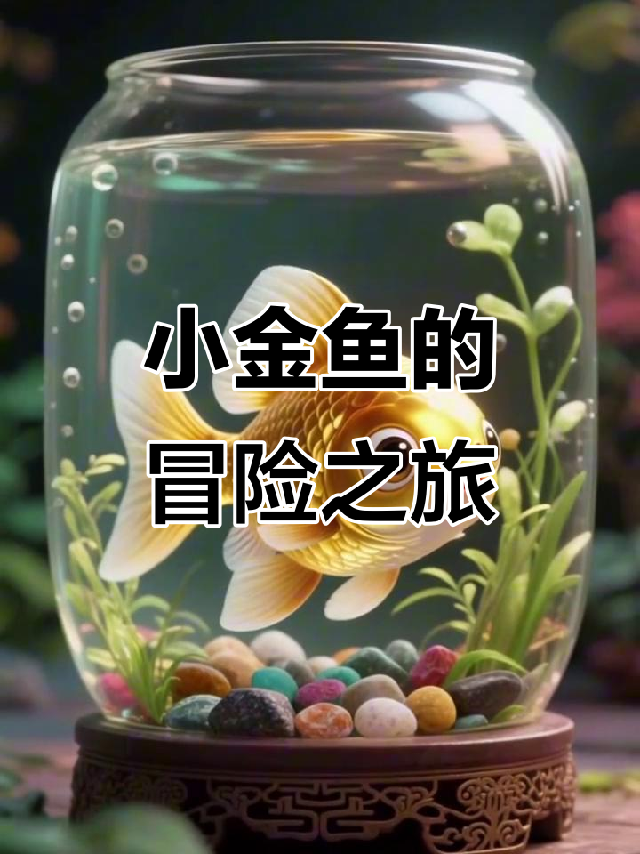 小金鱼逃出鱼缸，险被小猫抓住，最后还是觉得鱼缸最安全