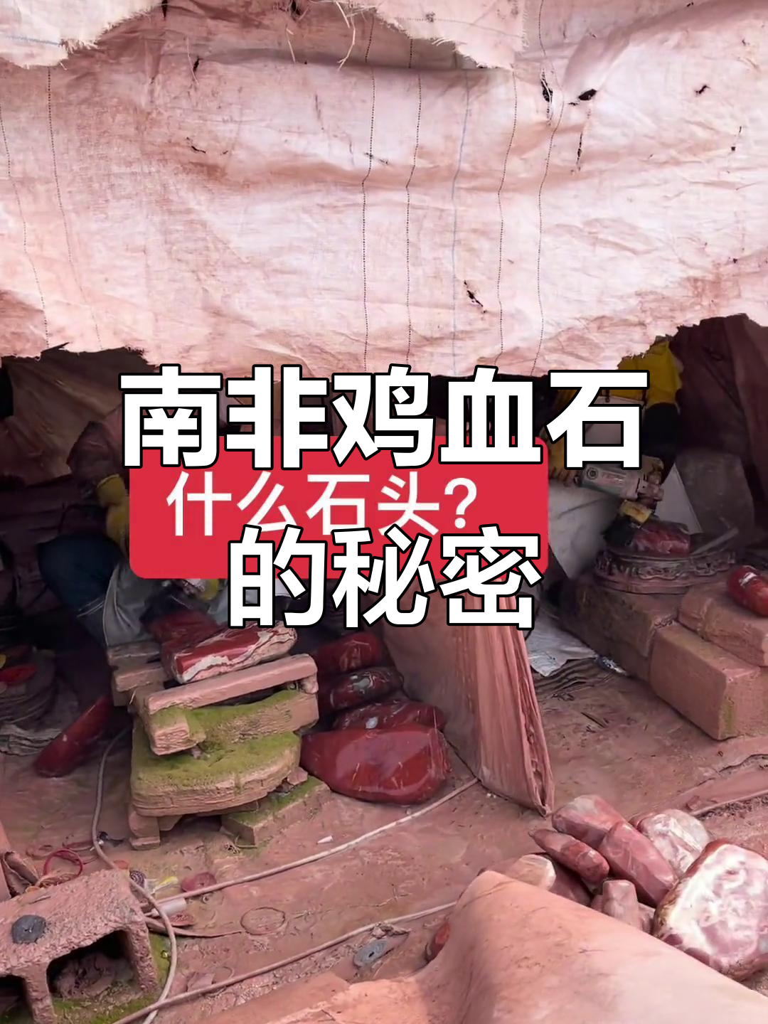 河道中发现神秘金光,竟是南非鸡血石!