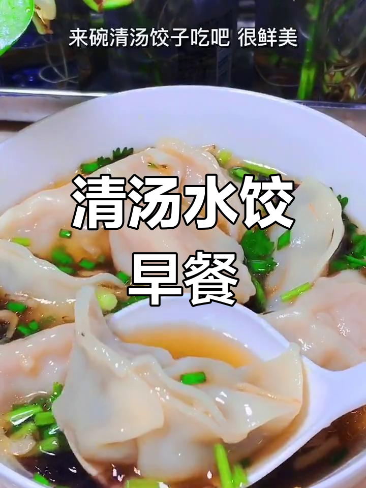 早餐来碗清汤饺子,鲜香四溢,大人小孩都爱吃