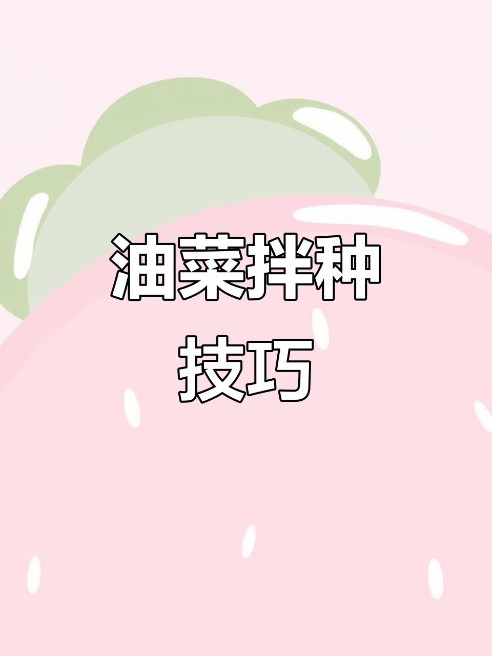 油菜拌种剂使用指南,提高产量有妙招