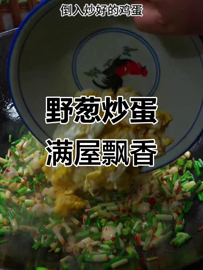 野葱炒鸡蛋,香气扑鼻,家常下饭美味