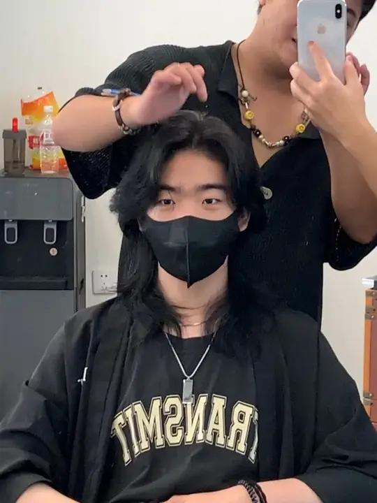 适合长发男生的长款狼尾鲻鱼头