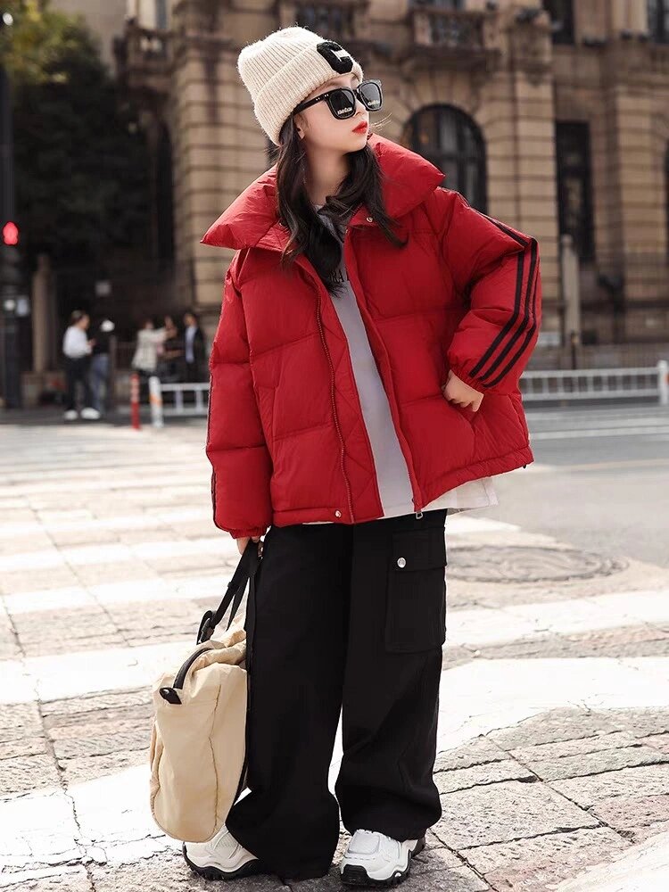 女童面包服短款冬季棉服棉袄中小学生洋气