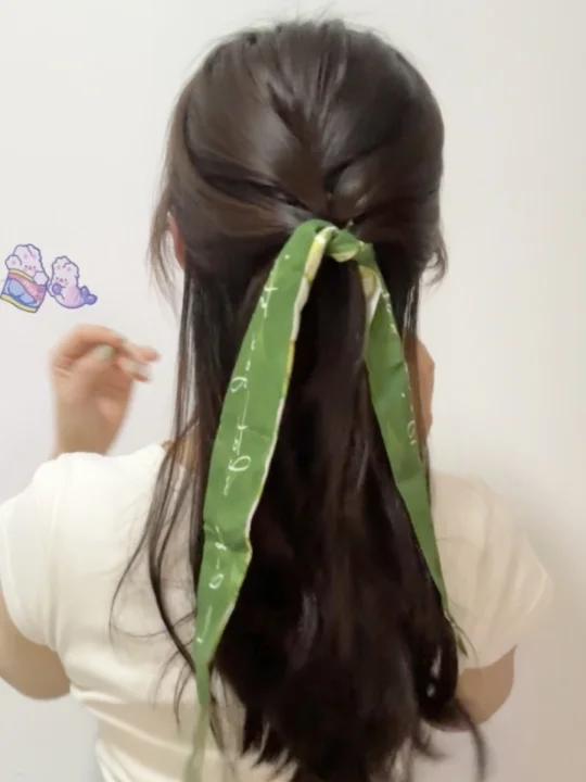 简易鱼骨半扎发