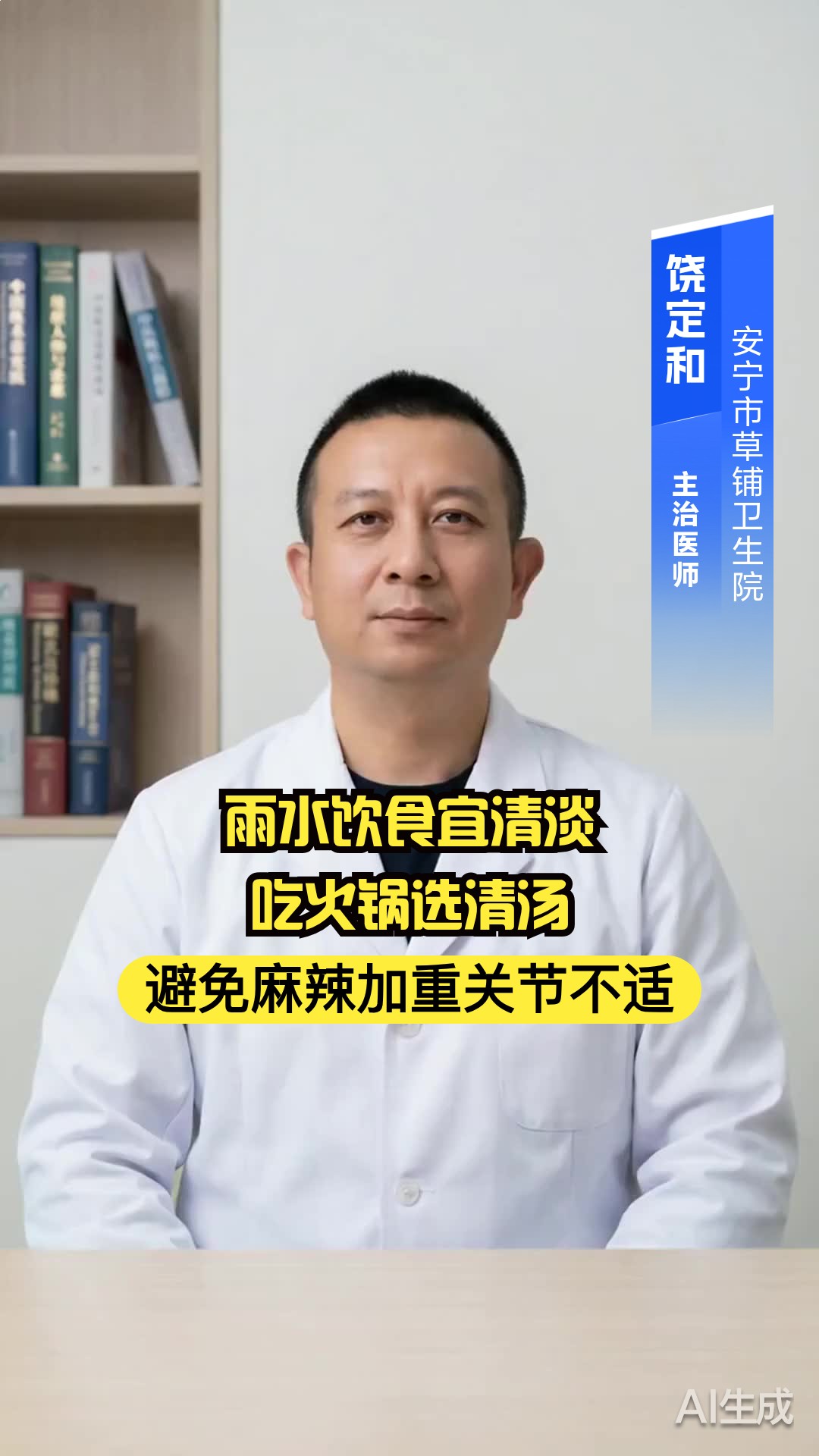 雨水饮食宜清淡,吃火锅选清汤,避免麻辣加重关节不适