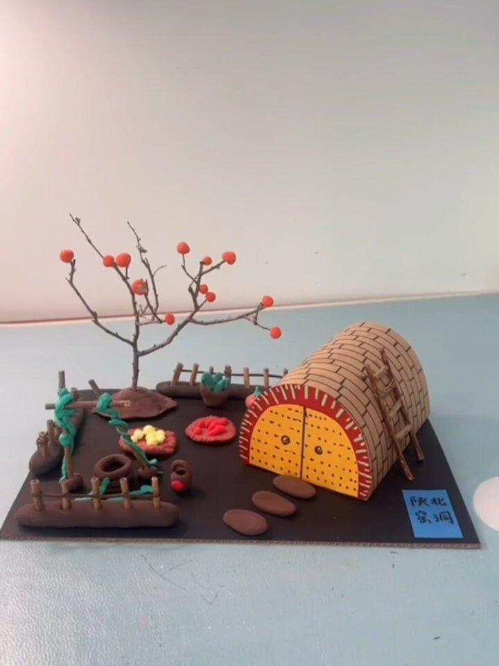 陕北窑洞手工制作模型