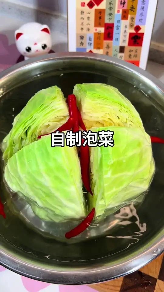 原来在家一晚上真的可以做出泡菜,而且味道特别正宗,简单好做又好吃!#自制泡菜 #泡菜
