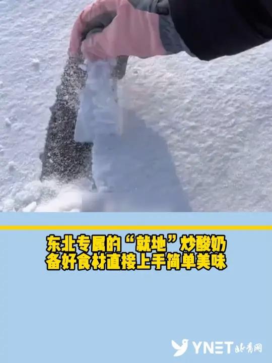 特色!东北专属的“就地”炒酸奶,备好食材直接上手简单美味