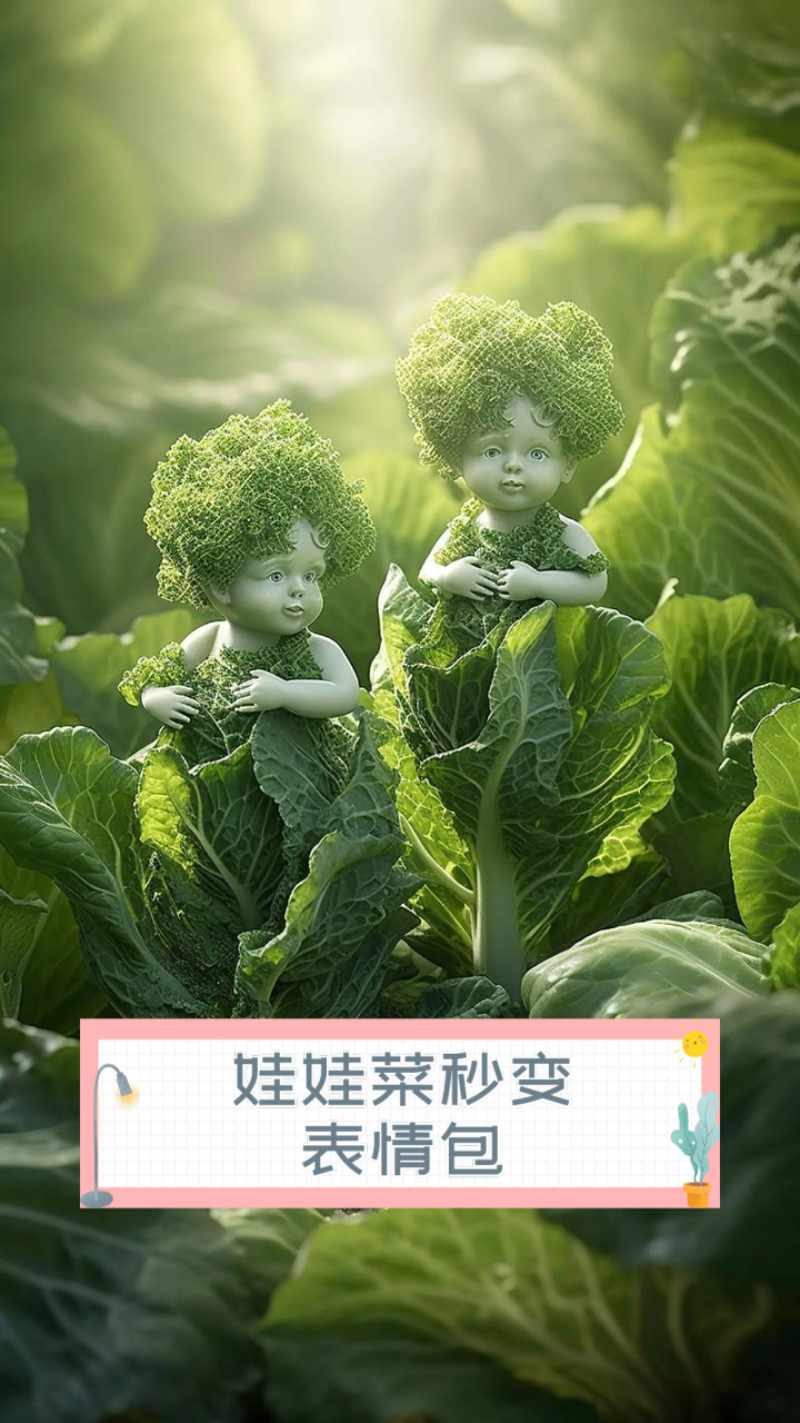 娃娃菜秒变表情包