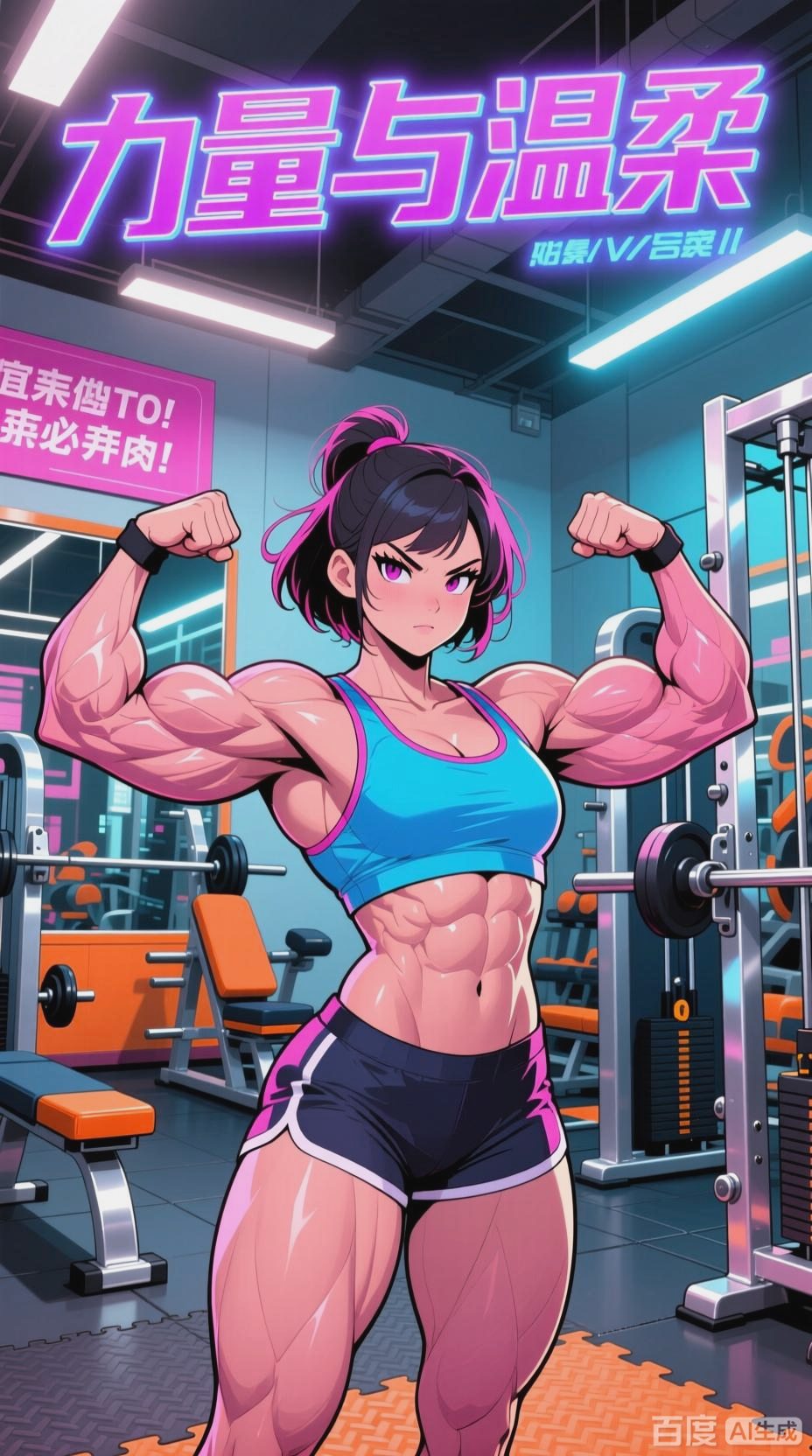 肌肉女暴打男人