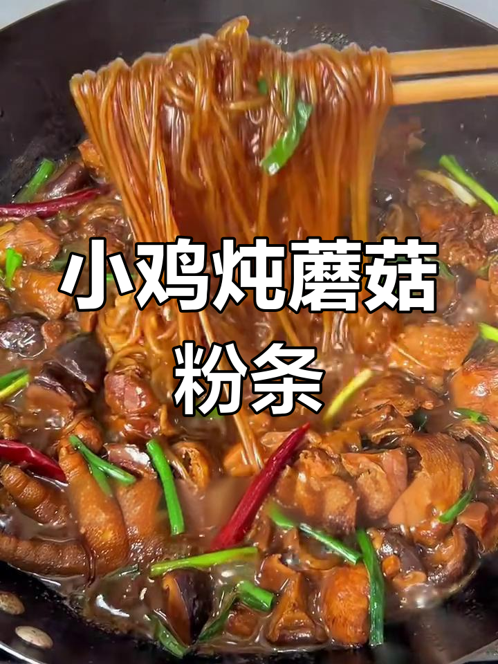 软烂脱骨鸡肉炖粉条,汤汁满满米饭必备