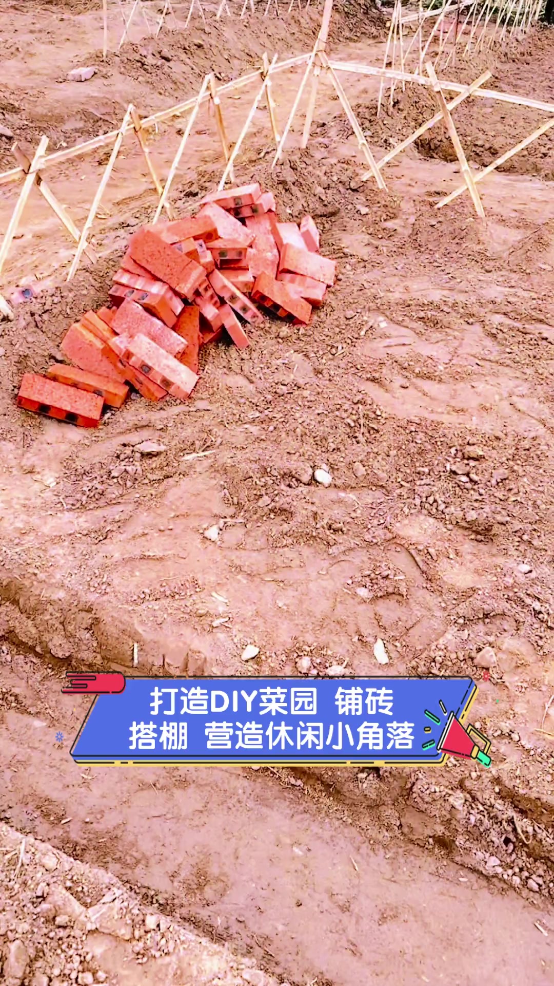 打造DIY菜园,铺砖搭棚,营造休闲小角落