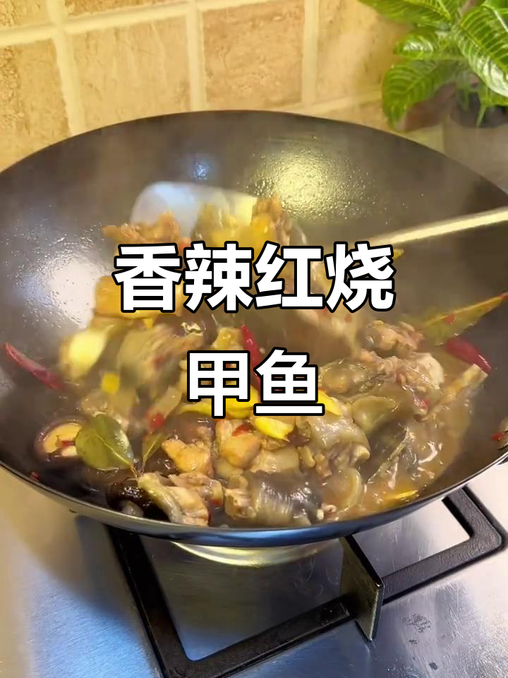 红烧甲鱼香气扑鼻，香菇八角增味，辣味十足让人停不下来！