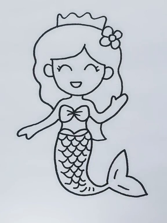 美人鱼简笔画
