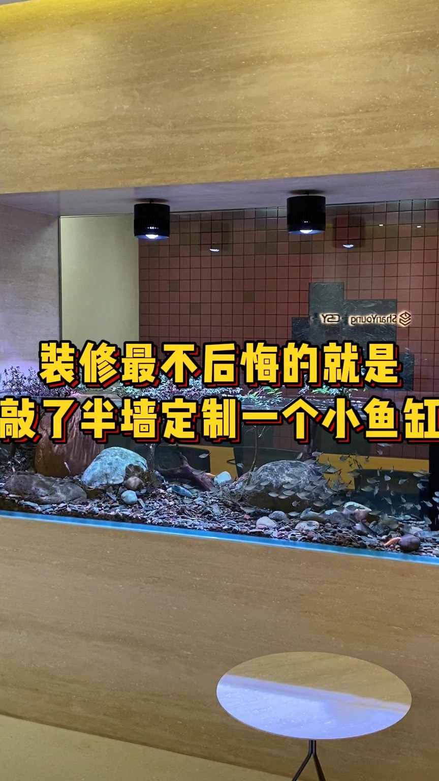 装修最不后悔的就是,敲了半墙,定制一个小鱼缸