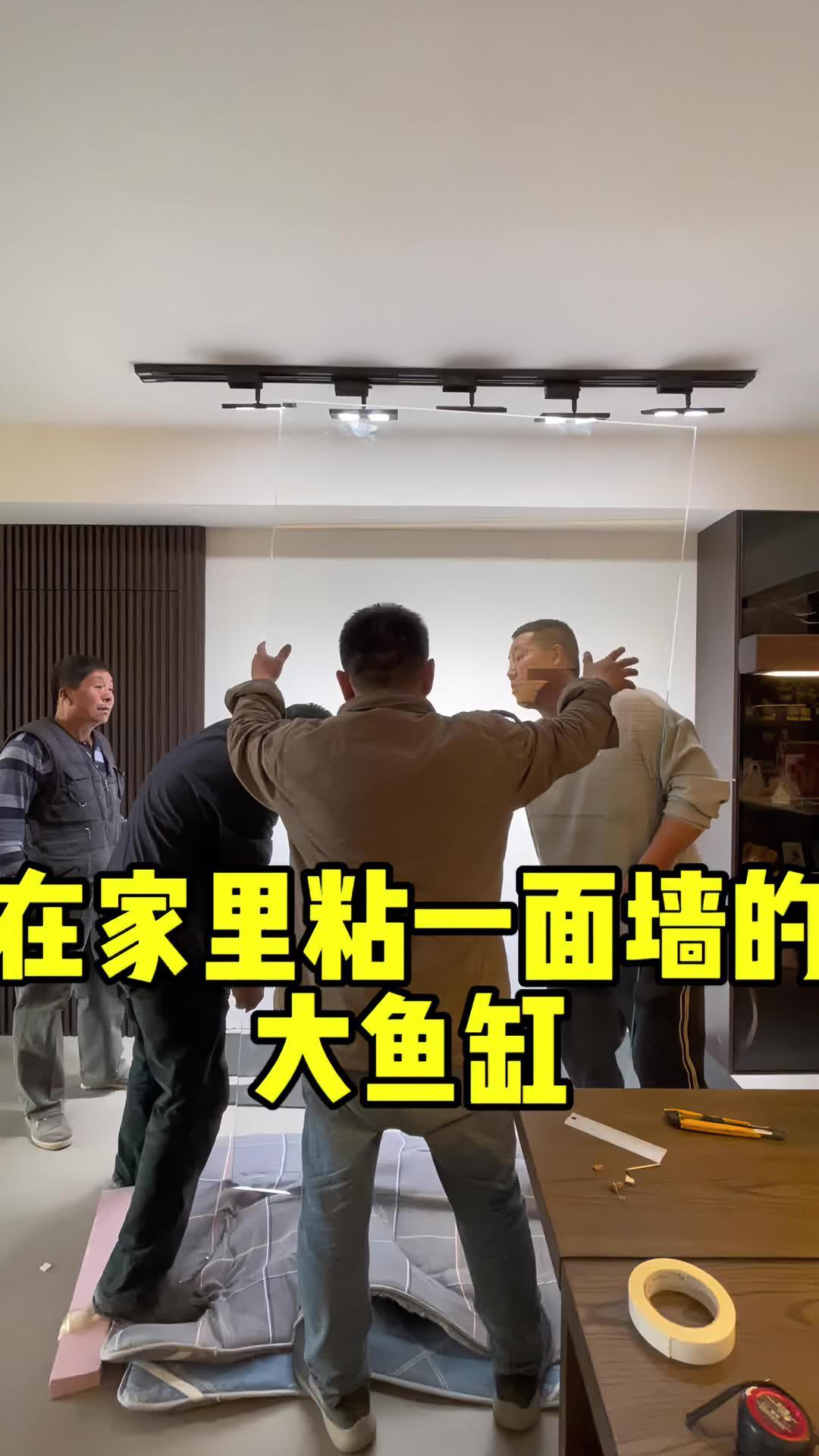 在家里粘一面墙的鱼缸是什么体验?得花多少?千万不能告诉媳妇系列!水族 养鱼 鱼缸