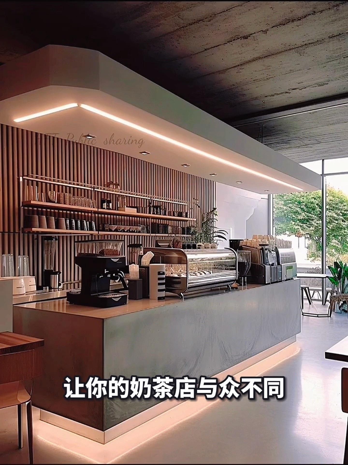 广州天河80平米奶茶店装修不到5万元全部落地 改造奶茶店 奶茶休息吧装修设计 奶茶店门头设