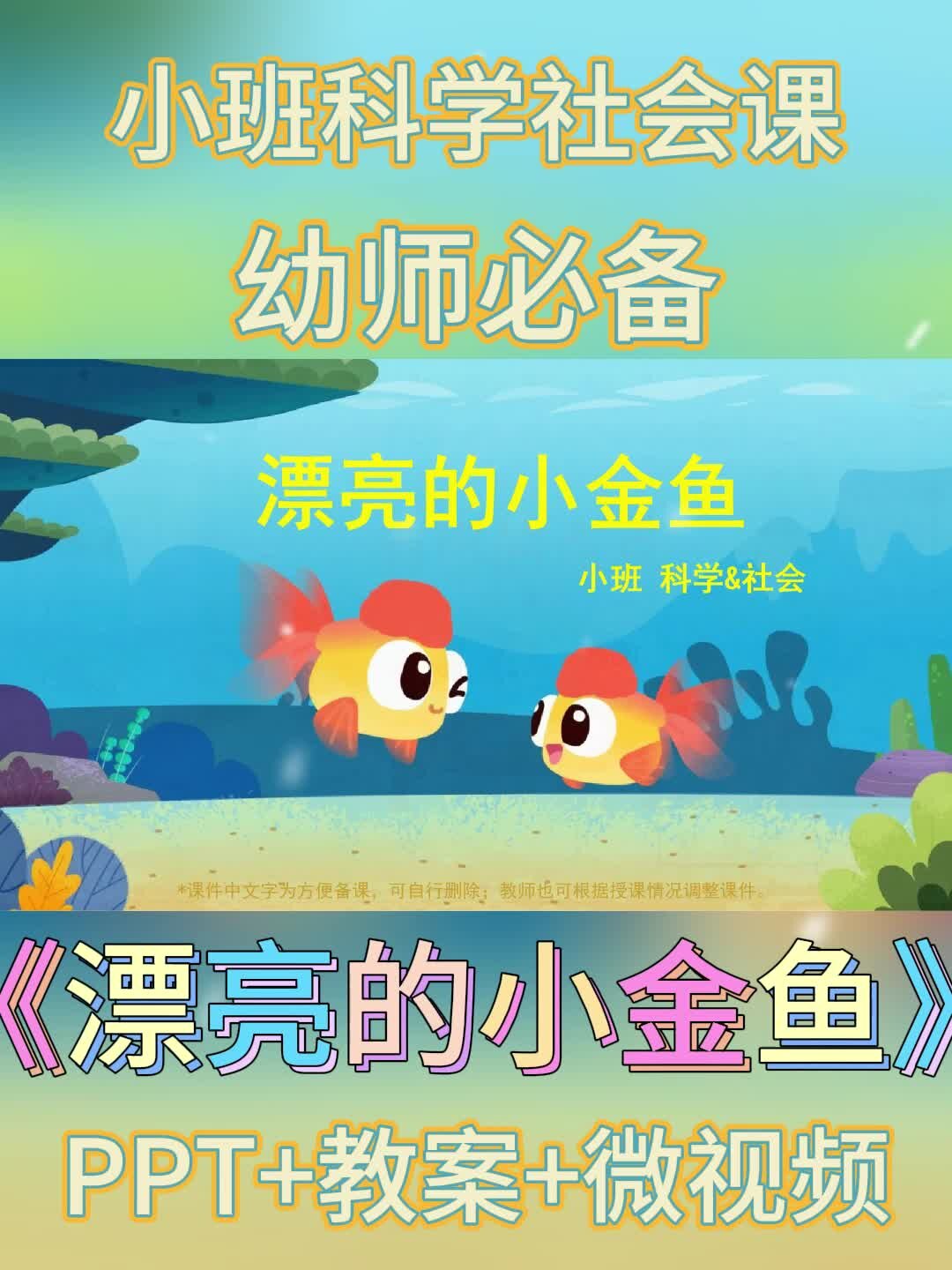 幼儿园公开课丨小班科学课《漂亮的小金鱼》