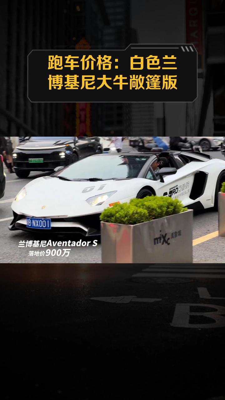 跑车价格:白色兰博基尼大牛敞篷版