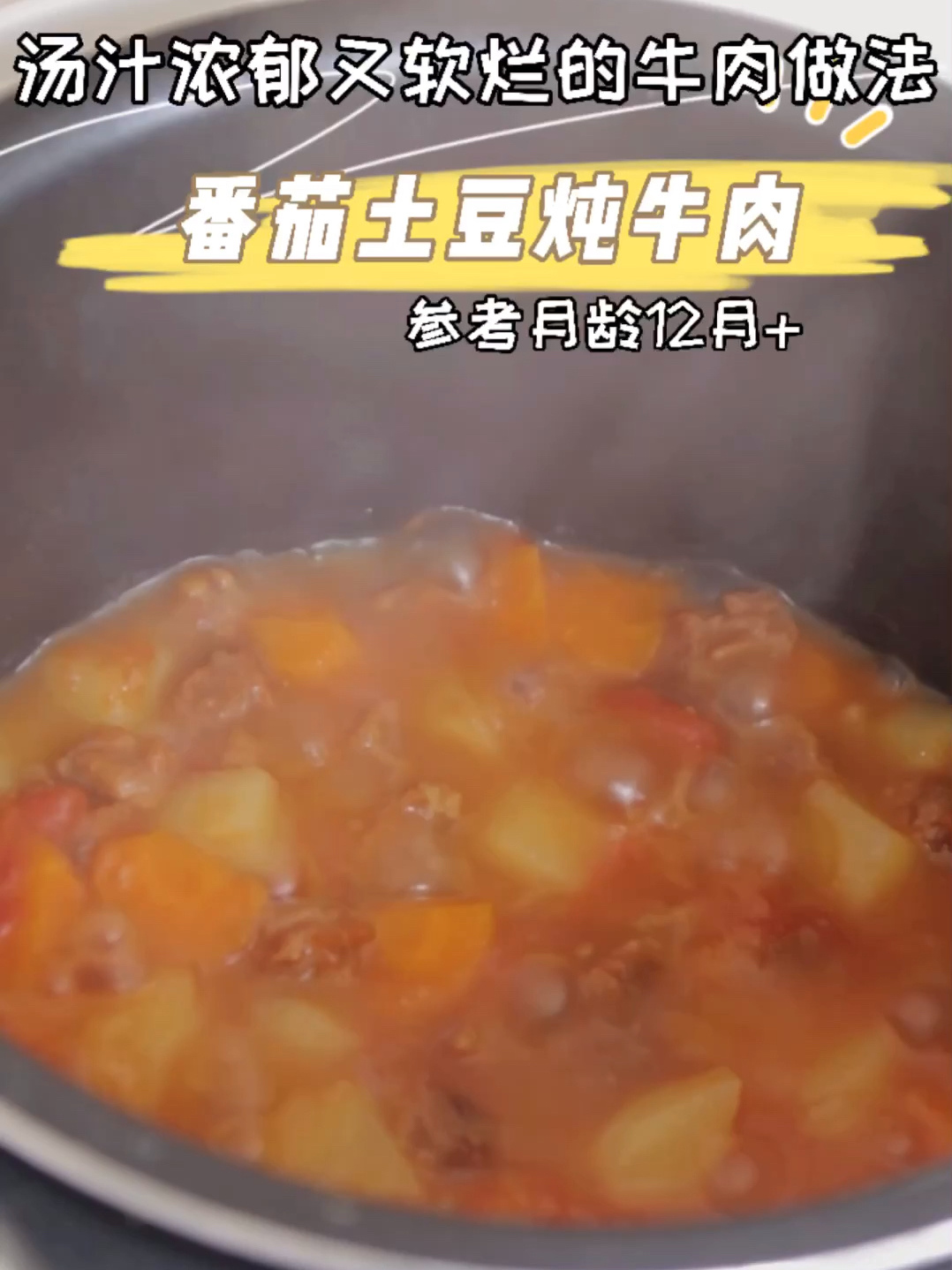 宝宝版番茄土豆炖牛肉汤汁浓郁软烂一岁辅食