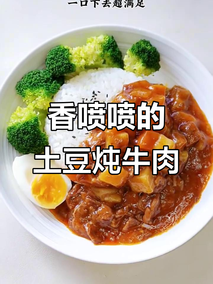 土豆炖牛肉盖饭,简单又美味,浇头满满大块肉