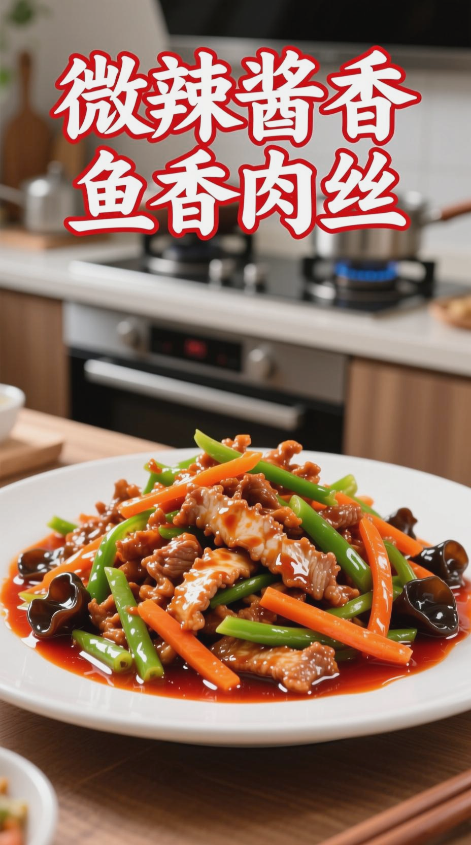 微辣酱香鱼香肉丝，家常美味