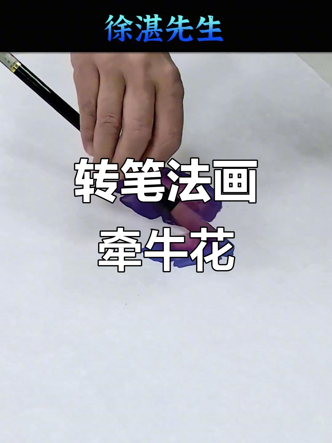 徐湛教你用转笔法画牵牛花,轻松掌握国画技巧